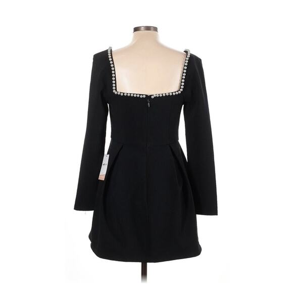 NWT Odd Muse Black Pearl Square Neck Long Sleeve Mini Dress M - Picture 4 of 6